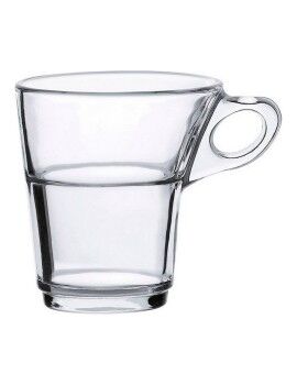 Juego de 6 Tazas de Café Duralex Caprice Transparente Cristal 90 ml 900 ml 6 Piezas (6 Unidades)