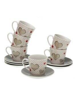 Juego de Tazas con Platos Versa Sweet Porcelana 9 x 14 x 14 cm 10,5 x 8 x 6 cm 14 x 14 x 2 cm