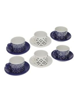 Juego de Tazas con Platos Versa Regina Cerámica 8,6 x 6,4 x 9,2 cm