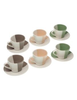 Juego de Tazas con Platos Versa Clara Cerámica 9 x 6,5 x 9 cm