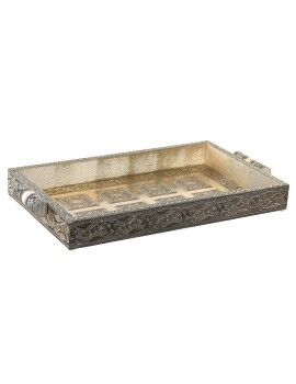 Bandeja DKD Home Decor Champán Madera Metal 36 x 22 x 4 cm