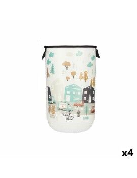 Cesto para la Ropa Infantil Carretera Plástico 40 L 34 x 52,3 x 34 cm (4 Unidades)