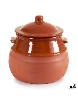 Olla con Tapa Barro cocido 2 L 19 x 20,5 x 18 cm (4 Unidades)