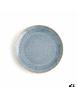 Prato de Jantar Ariane Terra Azul Cerâmica Ø 21 cm (12 Unidades)