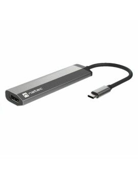 Hub USB Natec Fowler Slim Preto Cromo (1 Unidade)