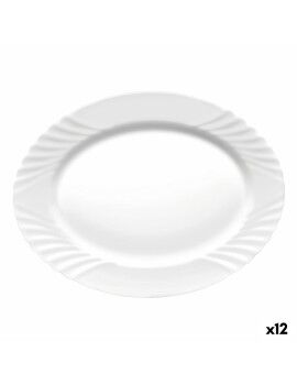 Fuente de Cocina Bormioli Rocco Ebro Ovalado Blanco Vidrio (36 cm) (12 Unidades)