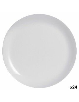 Plato Llano Luminarc Diwali Gris Vidrio Vidrio templado (Ø 27 cm) (24 Unidades)