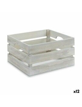 Caixa Decorativa Branco Madeira 36 x 18 x 26 cm (12 Unidades)