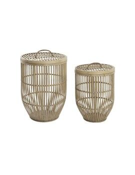 Conjunto de Cestas DKD Home Decor Bambu (40 x 40 x 61 cm)