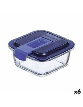 Fiambrera Hermética Luminarc Easy Box Azul Vidrio (380 ml) (6 Unidades)