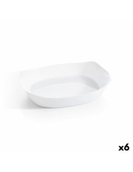 Fuente de Cocina Luminarc Smart Cuisine Rectangular Blanco Vidrio 38 x 27 cm (6 Unidades)