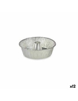 Set de Fuentes de Cocina Desechable Flan Aluminio 25 x 7,7 x 25 cm (12 Unidades)