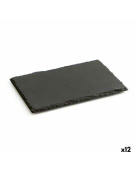 Bandeja de Cerámica Efecto Pizarra Quid Gastro Fun Negro 30 x 20 cm (12 Unidades)