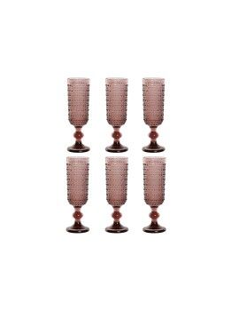 Set de Copas Home ESPRIT Rosa Cristal 150 ml (6 Unidades)