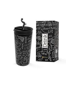 Taza Termo con Tapa iTotal Mathematics Doble pared Negro Acero Inoxidable 350 ml