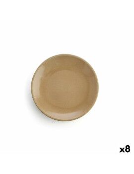 Plato Llano Anaflor Vulcano Carne Barro cocido Beige Ø 29 cm (8 Unidades)