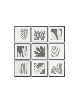 Cuadro DKD Home Decor 40 x 4 x 40 cm Hoja de planta Urbano (9 Unidades)