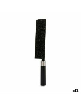 Cutelo de Cozinha Mármore Preto Aço inoxidável Plástico 5,3 x 33 x 2,3 cm (12 Unidades)