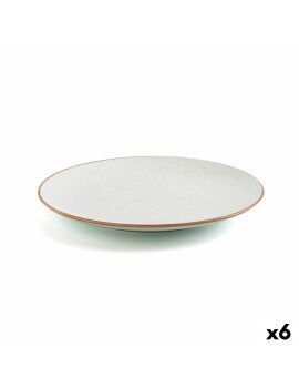 Plato Llano Ariane Terra Cerámica Beige (24 cm) (6 Unidades)