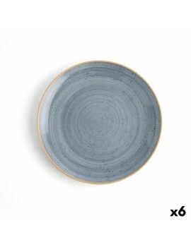 Plato Llano Ariane Terra Cerámica Azul (24 cm) (6 Unidades)