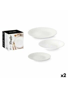 Set de Vajilla Blanco Vidrio (2 Unidades) 18 Piezas