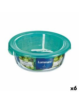 Fiambrera Redonda con Tapa Luminarc Keep'n Lagon 13,5 x 6 cm Turquesa 680 ml Vidrio (6 Unidades)