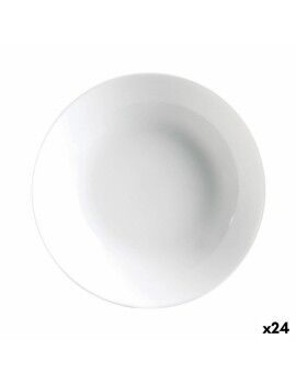 Plato Hondo Luminarc Diwali 20 cm Blanco Vidrio (24 Unidades)