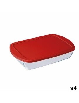 Fiambrera Rectangular con Tapa Ô Cuisine Cook&store Ocu Transparente Vidrio Silicona 4,5 L (4...