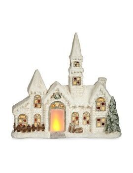 Figura Decorativa Natal Leve LED Casa 11 x 47,5 x 49 cm Branco Poliresina