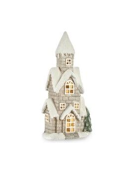 Figura Decorativa Casa Navidad Luz LED Música Gris Blanco Verde Magnesio 15 x 53 x 25 cm