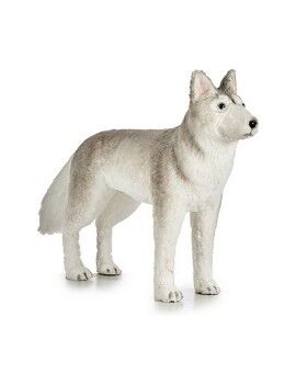 Decoración Navidad 87 cm Perro Gris Blanco Sintético