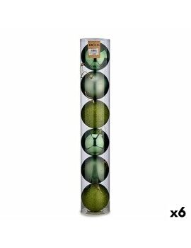 Set de Bolas de Navidad 6 Piezas Verde Plástico Ø 12 cm (6 Unidades)