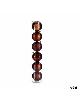 Conjunto de bolas de Natal Castanho Plástico Ø 8 cm 8 x 8 x 47 cm (24 Unidades)