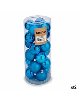Conjunto de bolas de Natal Azul Plástico 5 x 6 x 5 cm (12 Unidades)