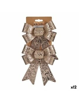 Lazo Adorno Navideño Bronce PVC 15 x 4 x 16 cm (12 Unidades)