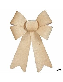 Lazo Adorno Navideño Beige PVC 16 x 24 x 4 cm (12 Unidades)