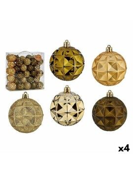 Conjunto de bolas de Natal 7 cm Verde Dourado PVC (4 Unidades)