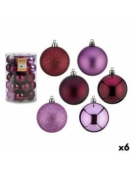 Set de Bolas de Navidad Morado Plástico 6 x 7 x 6 cm (6 Unidades)