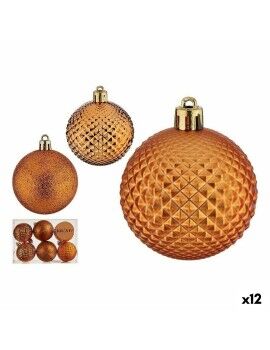 Set de Bolas de Navidad 6 cm Naranja PVC (12 Unidades)