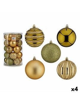 Conjunto de bolas de Natal Verde Dourado PVC 8 x 9 x 8 cm (4 Unidades)