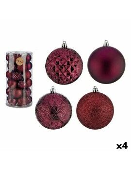 Set de Bolas de Navidad Morado 8 cm PVC (4 Unidades)