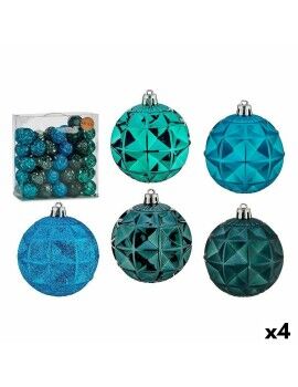 Set de Bolas de Navidad Turquesa 7 cm (4 Unidades)