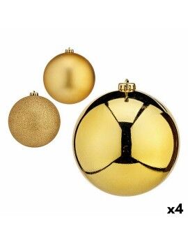 Conjunto de bolas de Natal Dourado Plástico Ø 15 cm (4 Unidades)