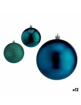 Conjunto de bolas de Natal Azul Plástico 10 x 11 x 10 cm (12 Unidades)