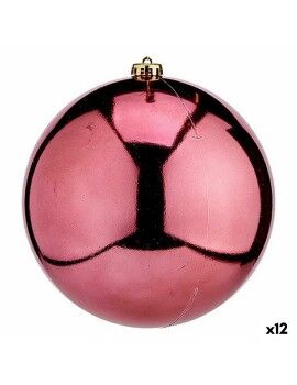 Bola de Navidad Rosa Plástico 20 x 21 x 20 cm (12 Unidades)