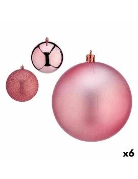 Conjunto de bolas de Natal Cor de Rosa Plástico 12 x 13 x 12 cm (6 Unidades)