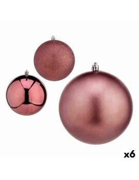 Conjunto de bolas de Natal Cor de Rosa Plástico Ø 12 cm (6 Unidades)
