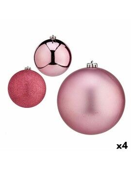 Conjunto de bolas de Natal Cor de Rosa 15 x 16 x 15 cm (4 Unidades)