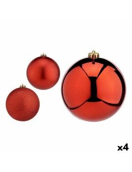 Conjunto de bolas de Natal Vermelho Plástico 15 x 16 x 15 cm (4 Unidades)