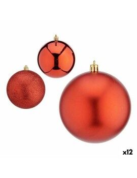 Conjunto de bolas de Natal Vermelho Plástico 10 x 10 x 60 cm (12 Unidades)